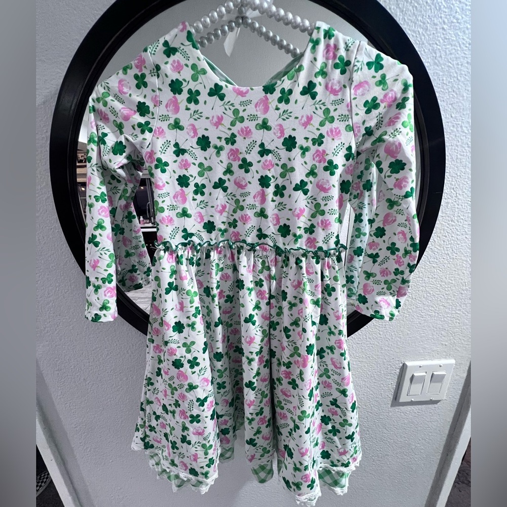 St Patrick’s day Girls 7t Charilies Project twirl dress green